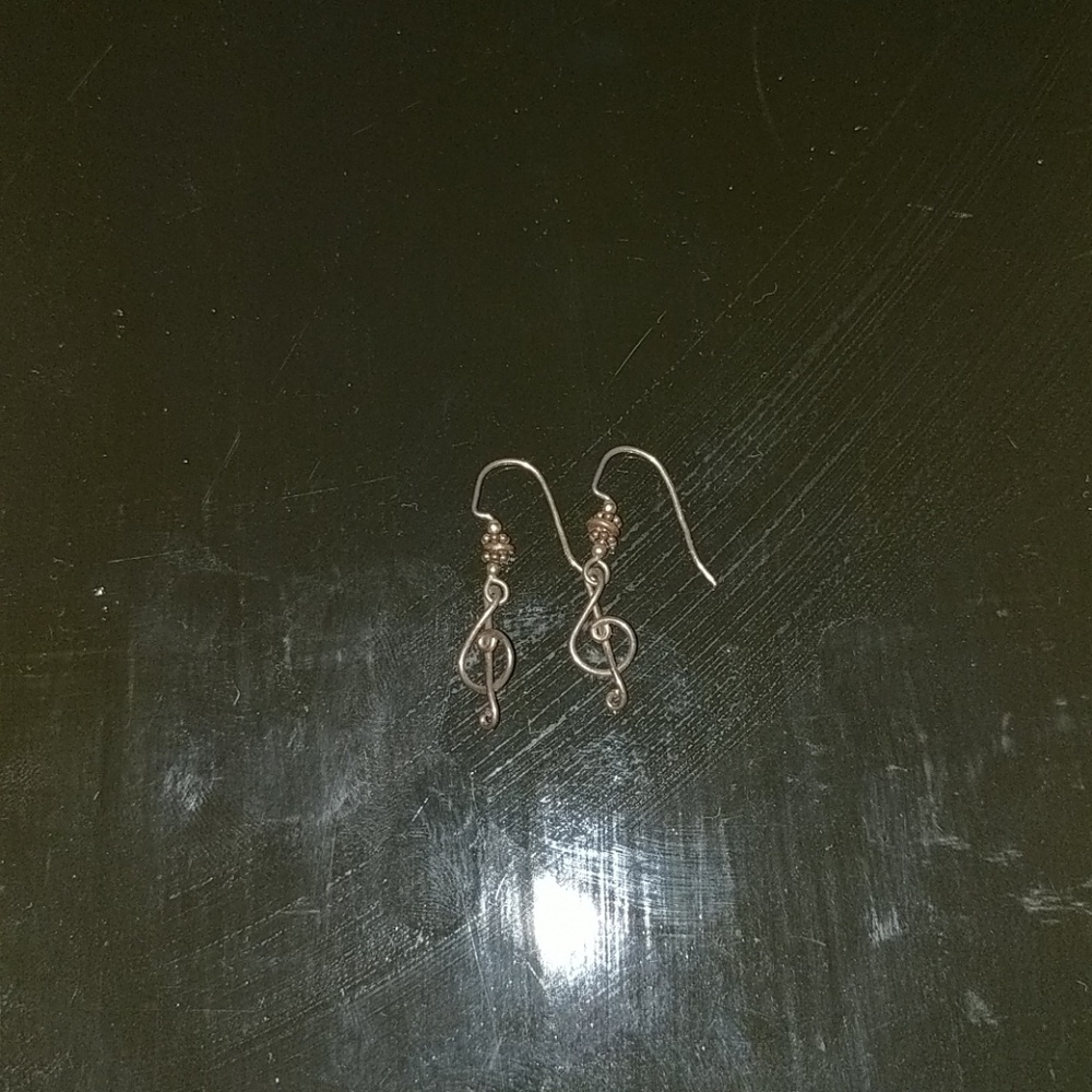 Musical treble clef earrings